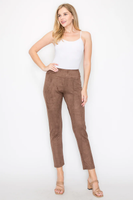 ANNELISE STRETCH SUEDE PANT - UMBER BROWN