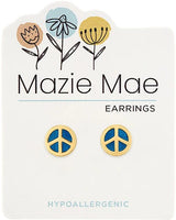 MAZIE MAE GOLD PEACE SIGN STUD