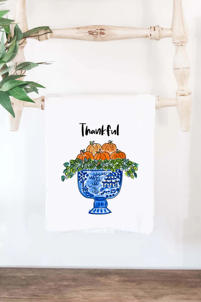 FALL THANKFUL TOPIARY TEA TOWEL