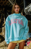 DILLY DALLY/ LOLLY GAG REVERSIBLE MOCK NECK - LIGHT BLUE