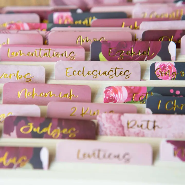 BIBLE BOOK TABS - ROSE FLORAL