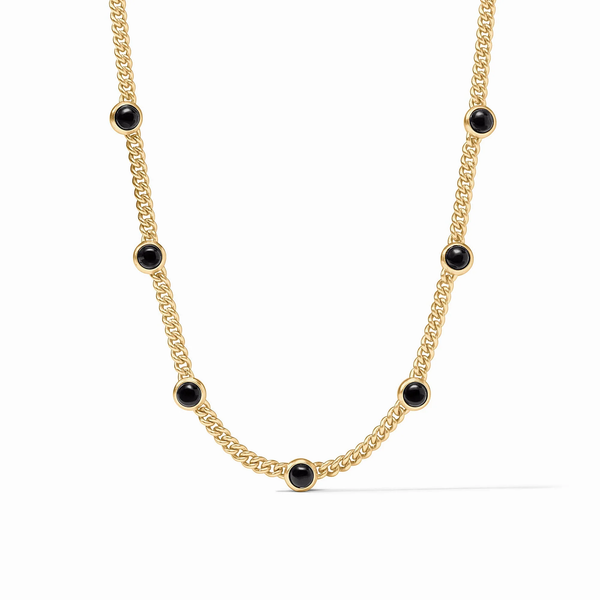 DOLCE DELICATE STATION NECKLACE - OBSIDIAN BLACK