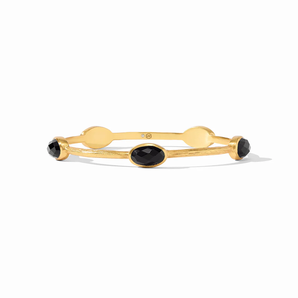 IVY STONE BANGLE - OBSIDIAN BLACK LARGE