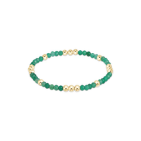 WORTHY PATTERN 3MM BEAD BRACELET - GREEN ONYX