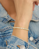 BARONESS TENNIS BRACELET - GOLD/WHITE