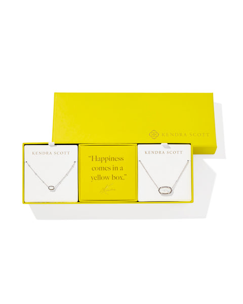 ELISA NECKLACE 2PC GIFT SET - SILVER IVORY MOP