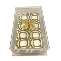 BUTTERFLY GUEST TOWEL BOX - CLEAR