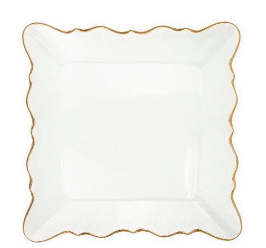 CHATEAU SQUARE CLEAR/GOLD SERVING TRAY