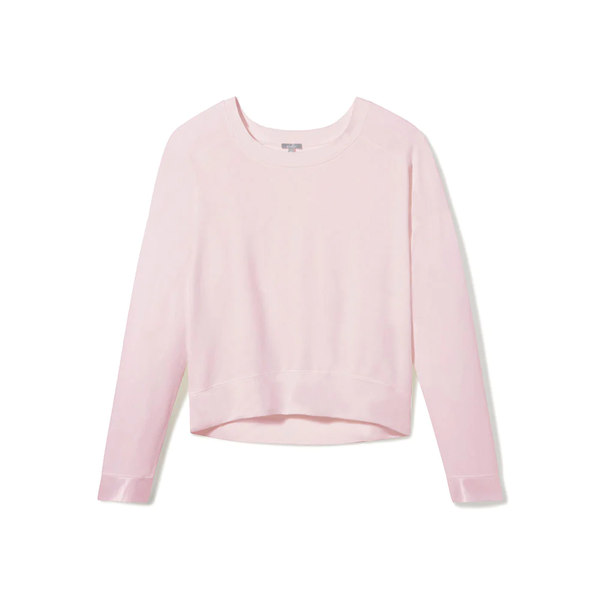 IZZY SATIN CUFF SWEATSHIRT -  BLUSH