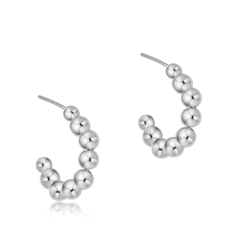 BEADED CLASSIC 1" POST HOOP - 4MM STERLING