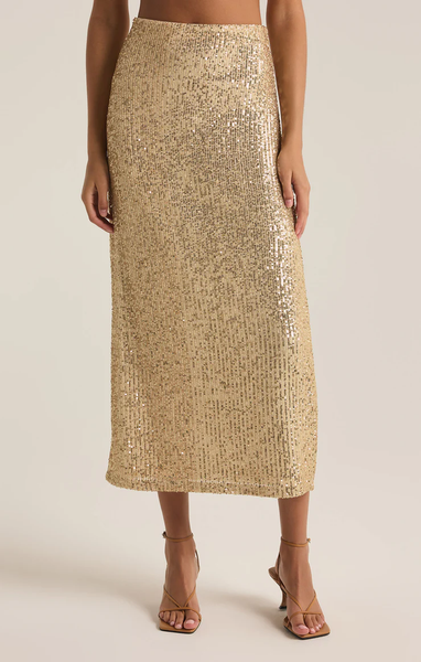 SATURN SEQUIN SKIRT - CHAMPAGNE