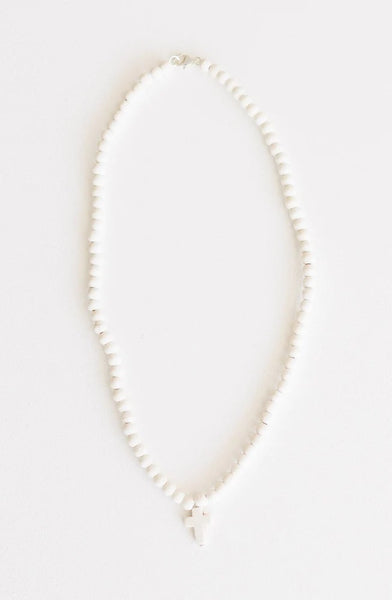 COLLINS WHITE CROSS NECKLACE