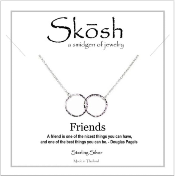 FRIENDS TWO CIRCLES STERLING NECKLACE 16"