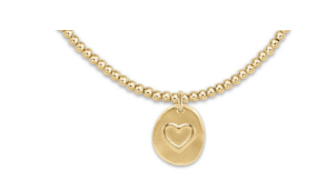 CLASSIC GOLD 2MM BEAD BRACELET - INSPIRE LOVE SMALL GOLD CHARM