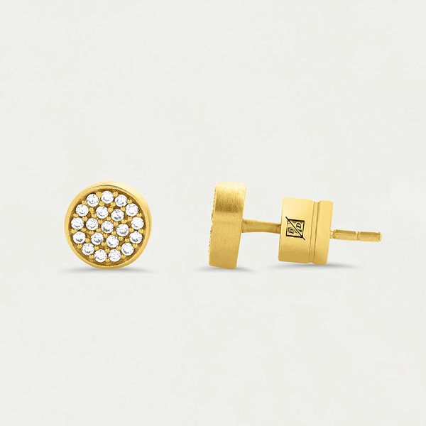 SIGNATURE PAVE KNOCKOUT STUDS WHITE TOPAZ