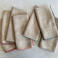 OATMEAL COLORED THREAD EDGE NAPKINS SET/8