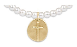 CLASSIC PEARL 4MM BEAD BRACELET - INSPIRE GOLD CHARM