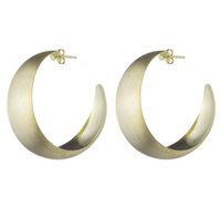 BROOKE HOOPS 1.25" - BRUSHED GOLD