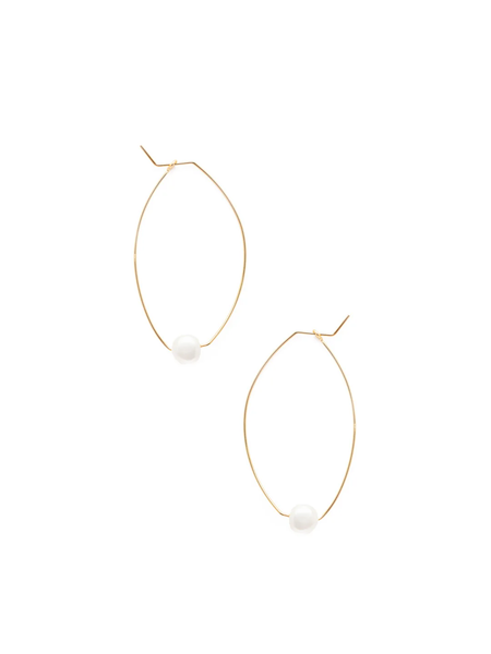 CAMILLA HOOP THREADER EARRINGS - GOLD/MODERN PEARL