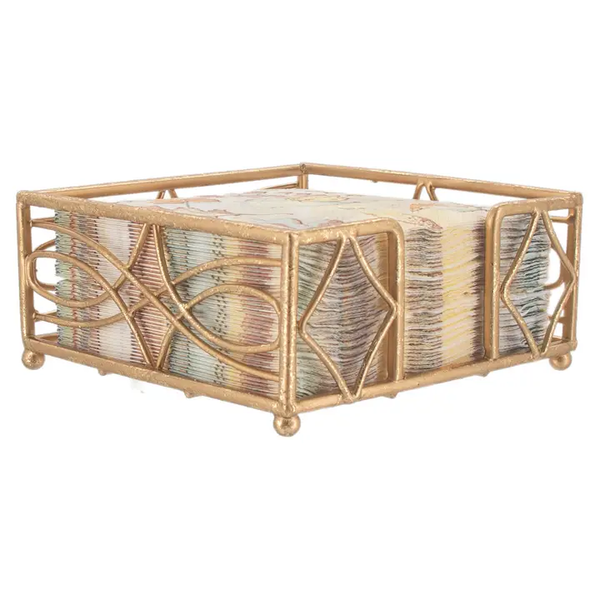 WAVE COCKTAIL NAPKIN CADDY - GOLD LEAF