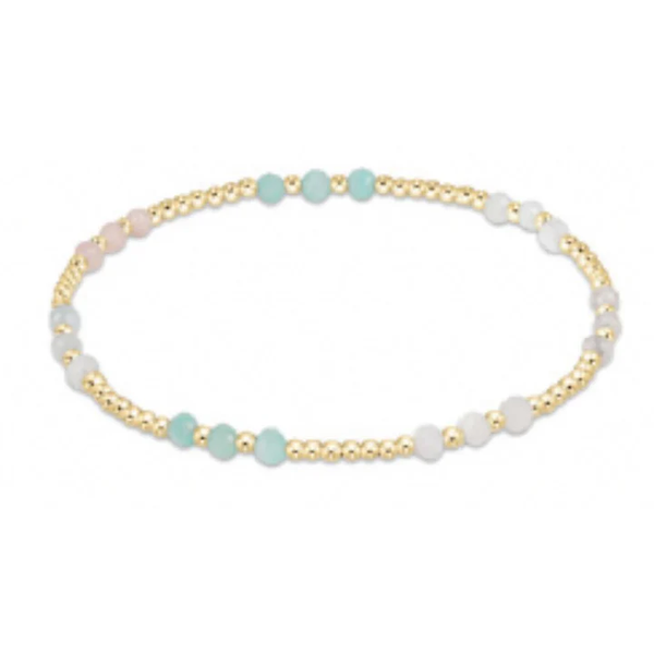 GEMSTONE GOLD JOY PATTERN 3MM BEAD BRACELET - HOT MESS SS25