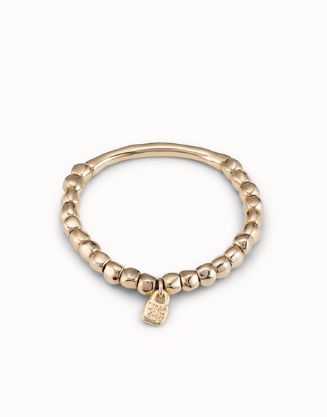 TRABEL BEADED STRETCH TUBULAR BRACELT - MEDIUM GOLD