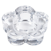 GLASS FLOWER TEALIGHT HOLDER - CLEAR