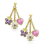 BUTTERFLY, FLOWER, HEART DROP EARRINGS