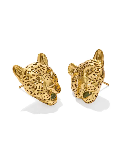 MAURA JAGUAR STATEMENT STUD - GOLD SAGE SERPANTINE