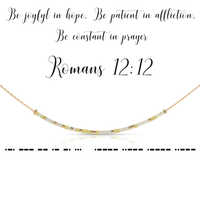 ROMANS 12:12 MORSE CODE NECKLACE