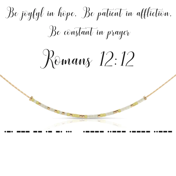 ROMANS 12:12 MORSE CODE NECKLACE