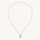 MONTEREY LONG PENDANT NECKLACE - GOLD/ IRIDESCENT TURQUOISE/ IRIDESCENT PEARL