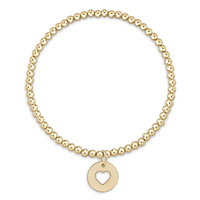 EXTENDS - CLASSIC GOLD 3MM BEAD BRACELET - LOVE GOLD DISC