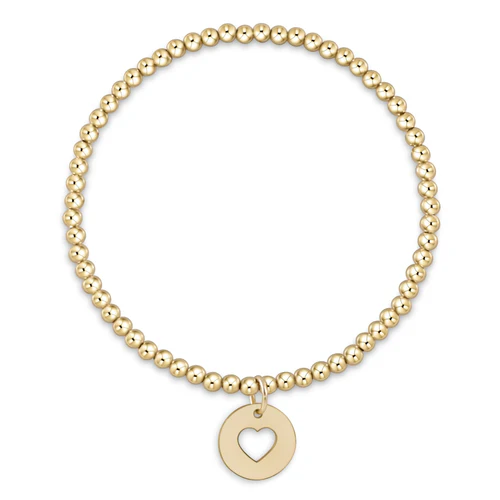 EXTENDS - CLASSIC GOLD 3MM BEAD BRACELET - LOVE GOLD DISC