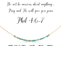 PHILLIPIANS 4:6-7  MORSE CODE NECKLACE