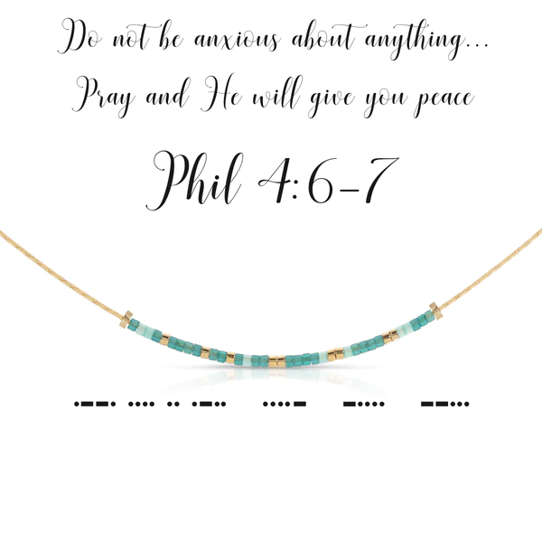 PHILLIPIANS 4:6-7  MORSE CODE NECKLACE