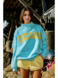 DILLY DALLY/ LOLLY GAG REVERSIBLE MOCK NECK - LIGHT BLUE