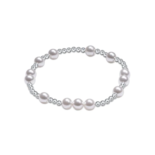 HOPE UNWRITTEN STERLING 6MM BEAD BRACELET - PEARL