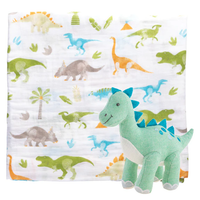 DINO & MUSLIN BLANKET GIFT SET