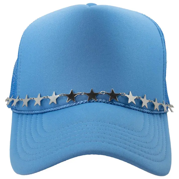 SILVER STARS  HAT CHAIN