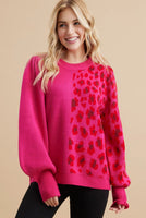 HALF WILD PINK LEOPARD SWEATER