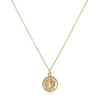 16" NECKLACE GOLD - PROTECTION GOLD DISC