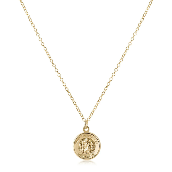 16" NECKLACE GOLD - PROTECTION GOLD DISC