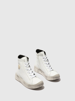 APPE LACE UP ANKLE BOOTS WHITE LEATHER