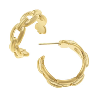 SMALL GOLD CHAIN HOOP EARRINGS