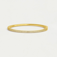 SIGNATURE PAVE HINGE BANGLE GOLD