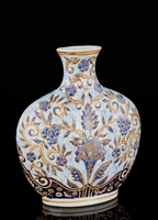 BLUE FLORAL PORCELAIN VASE