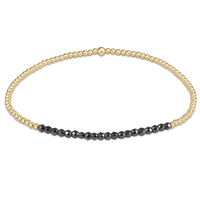 GOLD BLISS 2MM BEAD BRACELET - FACETED HEMATITE