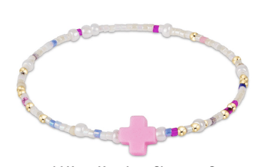 EGIRL HOPE UNWRITTEN SIGNATURE CROSS BRACELET - WITH SPRINKLES ON TOP