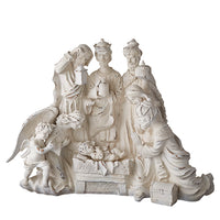 DISTRESSED WHITE NATIVITY CENTERPIECE 27.75"